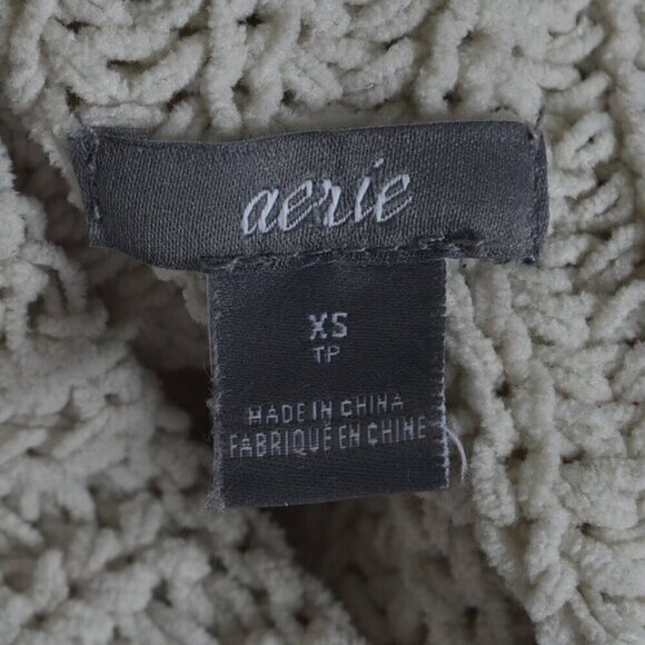 Aerie Chenille Oversized Turtleneck Sweater Cream Beige Size XS - Picture 7 of 12